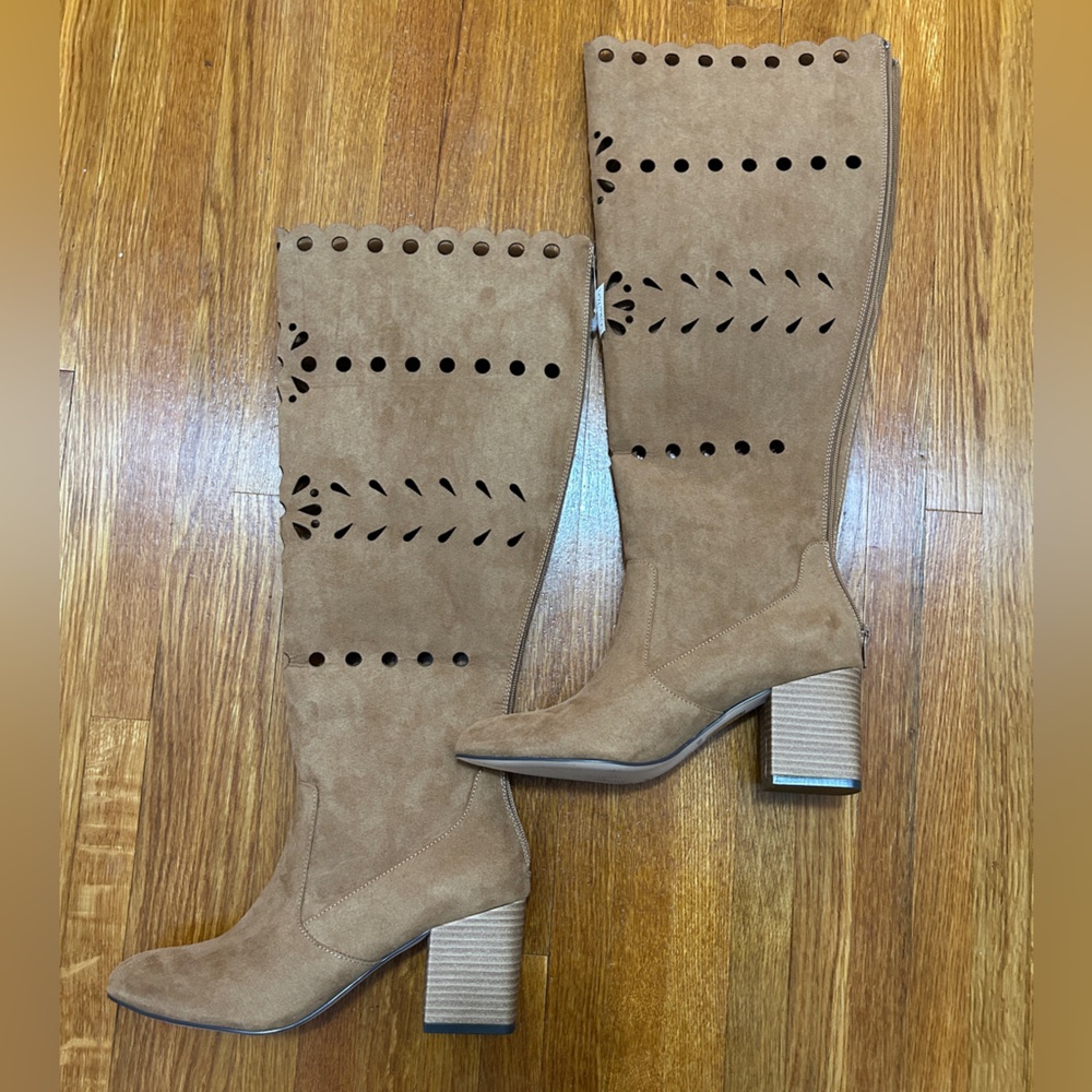 Midnight Velvet Tan Over the Knee Boots